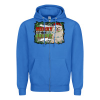 True Royal merry and bright pomeranian Zipper Hoodie - RanaPortraitStore