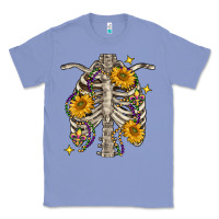 Colony Blue Mardi Gras chest sunflowers skeleton Classic Tee - FaDigitalArtStudio