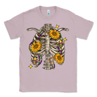 Lilac Mardi Gras chest sunflowers skeleton Classic Tee - FaDigitalArtStudio