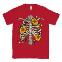 Red Mardi Gras chest sunflowers skeleton Classic Tee - FaDigitalArtStudio