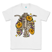 White Mardi Gras chest sunflowers skeleton Classic Tee - FaDigitalArtStudio