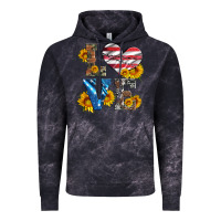 Cloud Black love with sunflowers and usa flag Vintage Hoodie - Artiststas