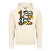 Vintage Artic love with sunflowers and usa flag Vintage Hoodie - Artiststas