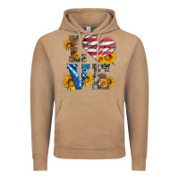 Vintage Coffee love with sunflowers and usa flag Vintage Hoodie - Artiststas