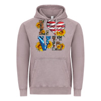 Vintage Zinc love with sunflowers and usa flag Vintage Hoodie - Artiststas
