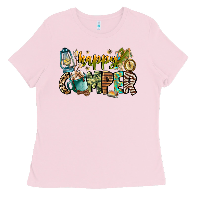 Happy Camper Ladies Tee by CowhideDigitalArt | Teevron