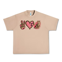 Burro Peace Love Cats Urban Heavy Tee - Jasminsmagicworld