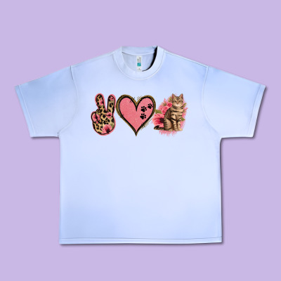 Peace Love Cats Urban Heavy Tee Designed By Jasminsmagicworld