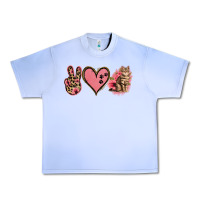 Grape Ice Peace Love Cats Urban Heavy Tee - Jasminsmagicworld
