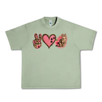 Oil Green Peace Love Cats Urban Heavy Tee - Jasminsmagicworld