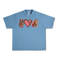 Pebble Blue Peace Love Cats Urban Heavy Tee - Jasminsmagicworld