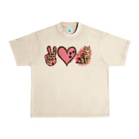 Sandshell Peace Love Cats Urban Heavy Tee - Jasminsmagicworld
