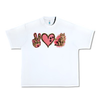 White Peace Love Cats Urban Heavy Tee - Jasminsmagicworld
