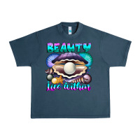 Midnight Navy Beauty Lies Within Urban Heavy Tee - CowhideDigitalArt