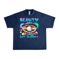 Navy Beauty Lies Within Urban Heavy Tee - CowhideDigitalArt