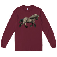 Burgundy Belgian Horse Long Sleeve Tee - LillyAllenDesigns