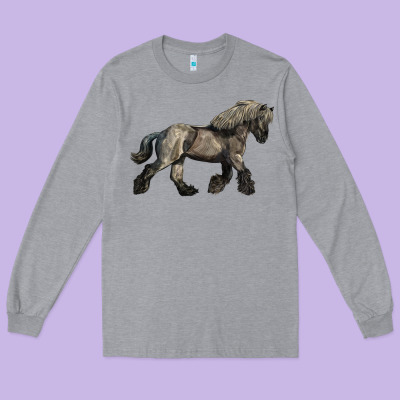 Belgian Horse Long Sleeve Tee Designed By Lillyallendesigns