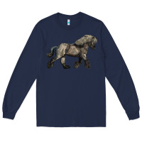 Navy Belgian Horse Long Sleeve Tee - LillyAllenDesigns
