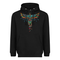 Black aztec serape thunderbird Heavyweight Hoodie - RanaPortraitStore