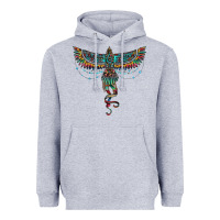 Heather Grey aztec serape thunderbird Heavyweight Hoodie - RanaPortraitStore
