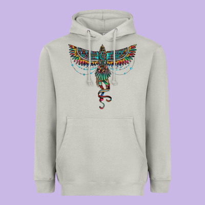 Aztec Serape Thunderbird Heavyweight Hoodie Designed By Ranaportraitstore