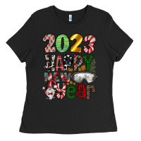 Black 2023 Happy New Year Ladies Tee - CowhideDigitalArt
