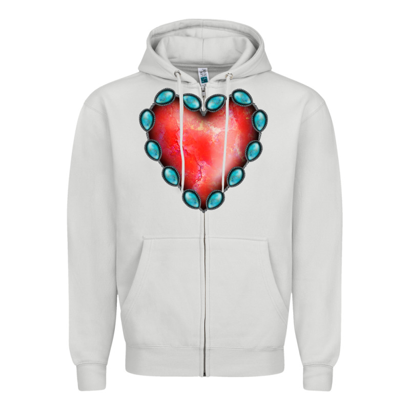 Gemstone Red Heart Zipper Hoodie by Jasminsmagicworld | Teevron