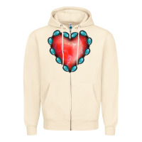 Sandshell Gemstone Red Heart Zipper Hoodie - Jasminsmagicworld