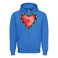 True Royal Gemstone Red Heart Zipper Hoodie - Jasminsmagicworld