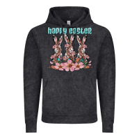 Vintage Black happy easter bunny Vintage Hoodie - Artiststas