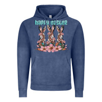 Vintage Denim happy easter bunny Vintage Hoodie - Artiststas