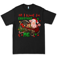 Black all i want for christmas is a pig Premium Tee - FaDigitalArtStudio