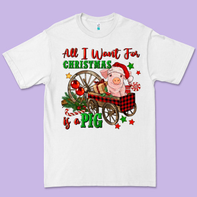 All I Want For Christmas Is A Pig Premium Tee Designed By Fadigitalartstudio
