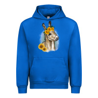 Cobalt Sunflower Baby Donkey Urban Hoodie - RanaPortraitStore