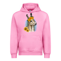 Fuchsia Pink Sunflower Baby Donkey Urban Hoodie - RanaPortraitStore