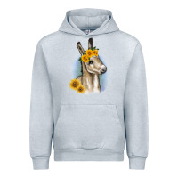 Heather Grey Sunflower Baby Donkey Urban Hoodie - RanaPortraitStore