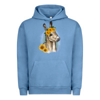 Pigment Pebble Blue Sunflower Baby Donkey Urban Hoodie - RanaPortraitStore