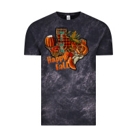 Cloud Black happy fall texas Vintage Tee - CowhideDigitalArt