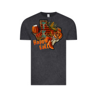 Vintage Black happy fall texas Vintage Tee - CowhideDigitalArt