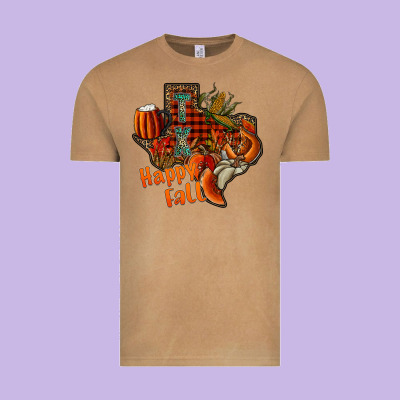 Happy Fall Texas Vintage Tee Designed By Cowhidedigitalart