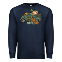 Navy western pumpkin farm truck Premium Sweatshirt - RanaPortraitStore