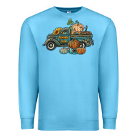 Ocean Blue western pumpkin farm truck Premium Sweatshirt - RanaPortraitStore