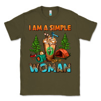 Army Green I Am A Simple Woman Camping Frappe Classic Tee - FaDigitalArtStudio