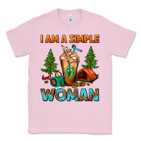 Bubblegum Pink I Am A Simple Woman Camping Frappe Classic Tee - FaDigitalArtStudio