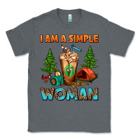 Charcoal Heather I Am A Simple Woman Camping Frappe Classic Tee - FaDigitalArtStudio