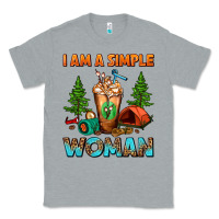 Heather Grey I Am A Simple Woman Camping Frappe Classic Tee - FaDigitalArtStudio