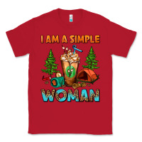 Red I Am A Simple Woman Camping Frappe Classic Tee - FaDigitalArtStudio