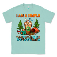 Seafoam I Am A Simple Woman Camping Frappe Classic Tee - FaDigitalArtStudio