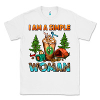 White I Am A Simple Woman Camping Frappe Classic Tee - FaDigitalArtStudio