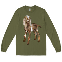 Army Green Baby Nubian Goat Long Sleeve Tee - LillyAllenDesigns